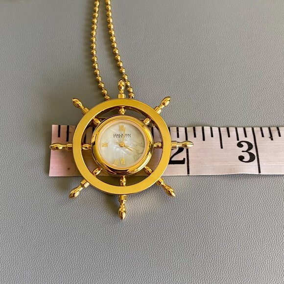Joan Rivers VTG Nautical Watch Brooch Pendant Necklace - Picture 9 of 11